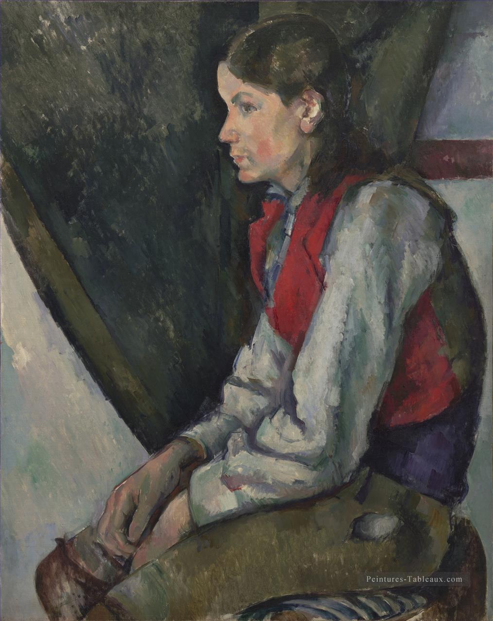 Garçon dans un gilet rouge 3 Paul Cézanne Peintures à l'huile